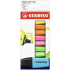 Stabilo Boss Mini Pack De 5 Marcadores Fluorescentes - Trazo Entre 2 Y 5...
