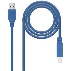 Nanocable Cable De Impresora Usb-a 3.0 Macho A Usb-b Macho 2m - Color Azul
