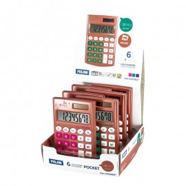 Milan Pocket Cooper Expositor De 6 Calculadoras De Bolsillo 8 Digitos - ...