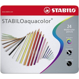 Stabilo Aquacolor Pack De 24 Lapices De Colores - Mina De 2.8mm - Acuare...