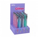 Apli Glitter Expositor De 20 Boligrafos De Metal - Tinta De Aceite - Sec...
