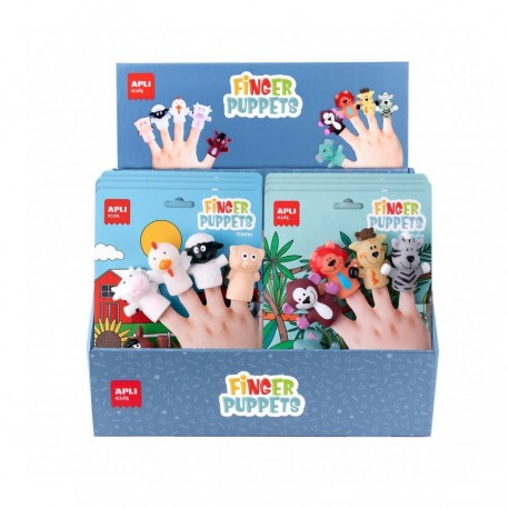 Apli Finger Puppets Expositor De 12 Packs De Marionetas Para Dedos - Dos...