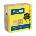 Milan Bloc De 400 Notas Adhesivas Neon - Removibles - 76mm X 76mm - Colo...