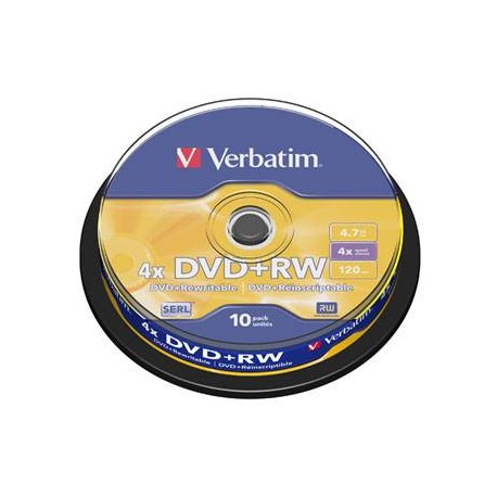 Verbatim Dvd+rw Regrabable 4x 4.7gb (tarrina 10 Uds)