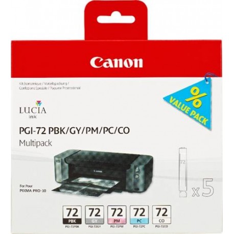Canon Pgi72 Pack De 5 Cartuchos De Tinta Originales - Negro Photo¸ Gris¸...
