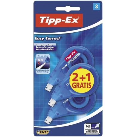 Tipp-ex Easy Correct 2+1 Pack De 3 Cintas Correctoras 4.2mm X 12m - Resi...
