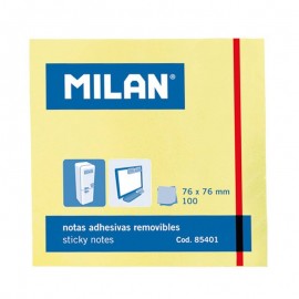 10 X Milan Bloc De 100 Notas Adhesivas - Removibles - 76mm X 76mm - Colo...