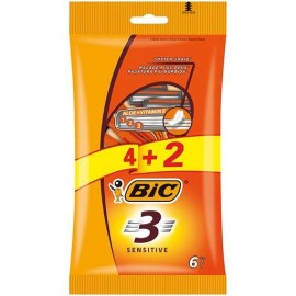 Bic Sensitive 3 Pack De 4+2 Maquinillas De Afeitar Desechables De 3 Hoja...
