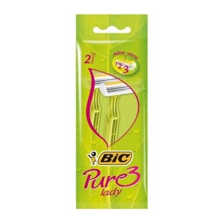 Bic Pure 3 Lady Pack De 2 Maquinillas De Depilacion Desechables De 3 Hoj...
