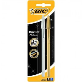 Bic Cristal Shine Pack De 2 Boligrafos De Bola - Punta Media De 1.0mm - ...