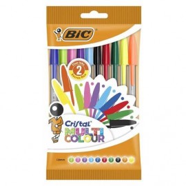Bic Cristal Multicolour Pack De 10 Boligrafos De Bola - Punta Redonda De...
