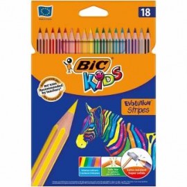 Bic Kids Evolution Stripes Caja De 18 Lapices De Colores Surtidos - Fabr...