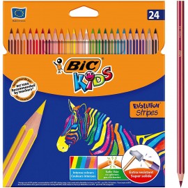 Bic Kids Evolution Stripes Caja De 24 Lapices De Colores Surtidos - Fabr...