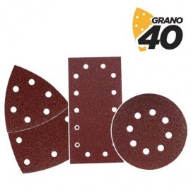 Blim Pack De 9 Lijas Con Velcro Para Lijadora Bl0151 - Grano 40 - 3 Form...