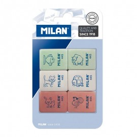 Milan 445 Pack De 6 Gomas De Borrar Rectangulares - Miga De Pan - Suave ...