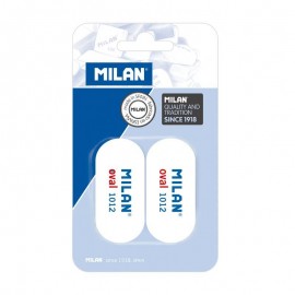 Milan 1012 Pack De 2 Gomas De Borrar Ovaladas - Miga De Pan - Suave Cauc...