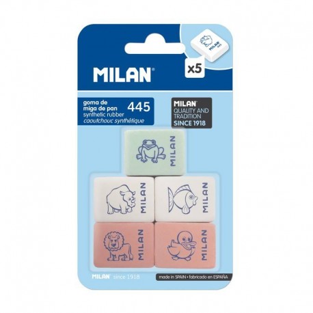 Milan 445 Pack De 5 Gomas De Borrar Rectangulares - Miga De Pan - Suave ...