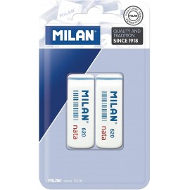 Milan Nata 620 Pack De 2 Gomas De Borrar Biseladas - Plastico - Suave - ...