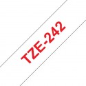 Brother Tze242 Cinta Laminada Generica De Etiquetas - Texto Rojo Sobre F...