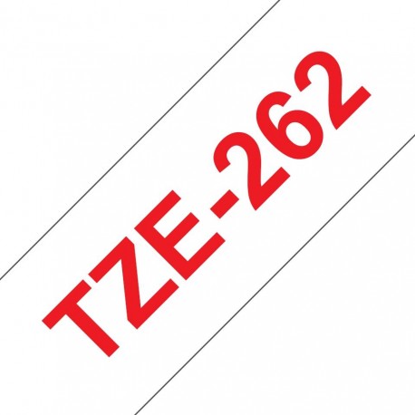 Brother Tze262 Cinta Laminada Generica De Etiquetas - Texto Rojo Sobre F...