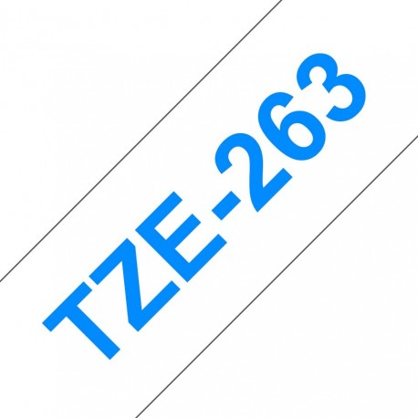 Brother Tze263 Cinta Laminada Generica De Etiquetas - Texto Azul Sobre F...