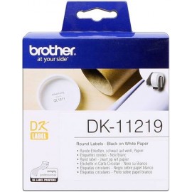 Brother Dk11219 - Etiquetas Originales Precortadas Circulares - 12 Mm De...
