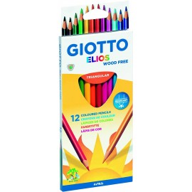 Giotto Elios Wood Free Pack De 12 Lapices Triangulares De Colores - Sin ...