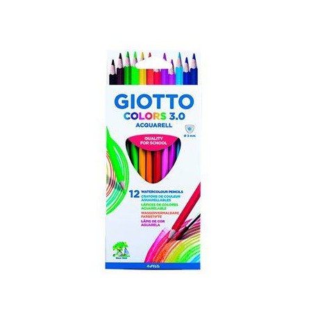 Giotto Colors Acquarell 3.0 Pack De 12 Lapices Triangulares De Colores A...