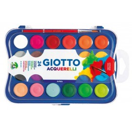 Giotto Estuche De 24 Acuarelas De 30mm + Pincel - Colores Brillantes¸ In...