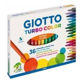 Giotto Turbo Color Pack De 36 Rotuladores - Punta Fina 2.8 Mm. - Tinta A...