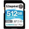 Kingston Tarjeta Sdxc 512gb Uhs-i U3 V30 Clase 10 170mb/s Canvas Go Plus