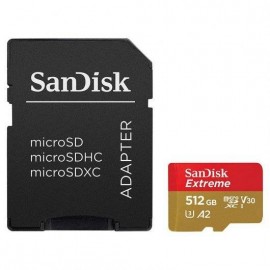 Sandisk Extreme Tarjeta Micro Sdxc 512gb Uhs-i U3 V30 A2 Clase 10 160mb/...