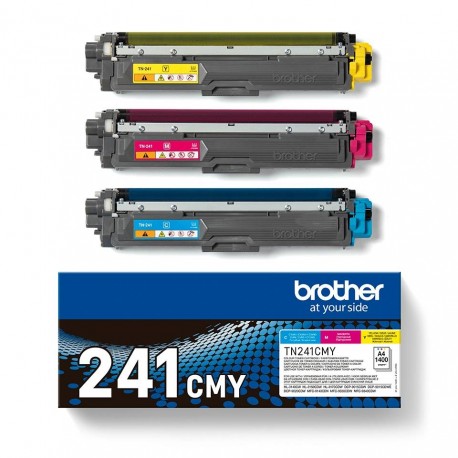 Brother Tn241 Pack De 3 Cartuchos De Toner Originales - Cian¸ Magenta¸ A...
