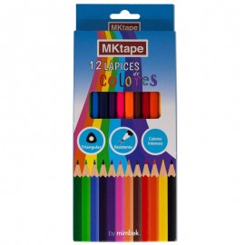 Mktape Pack De 12 Lapices Triangulares De Colores - Mina De 3¸0mm - Resi...
