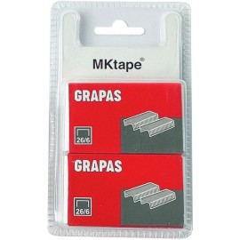 Mktape Pack De 2 Cajas De 500 Grapas Nº 26/6 Galvanizadas