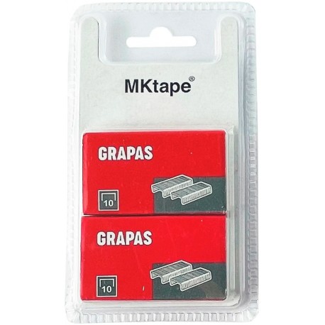 Mktape Pack De 2 Cajas De 1000 Grapas Nº 10 Galvanizadas