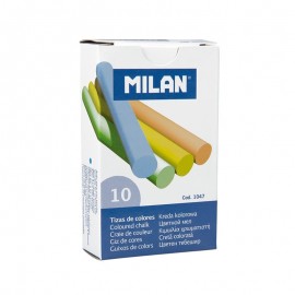 Milan Pack De 10 Tizas De Colores - Redondas - No Contienen Caseina - Co...