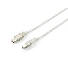 Equip Cable Usb-a Macho A Usb-b Macho 2.0 - Transparente - Chapado En Ni...