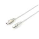 Equip Cable Usb-a Macho A Usb-b Macho 2.0 - Transparente - Chapado En Ni...