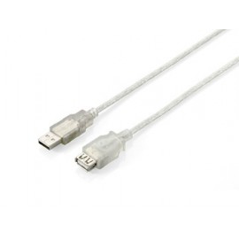 Equip Cable Alargador Usb A Macho - Usb A Hembra 2.0 - Transparente - Co...