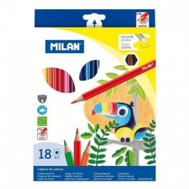 Milan Pack De 18 Lapices Hexagonales De Colores - Mina 2.9mm - Trazo Uni...