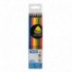 Milan Fluo Pack De 6 Lapices Triangulares De Colores - Mina 2.9mm - Ergo...