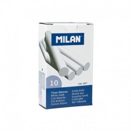 Milan Pack De 10 Tizas - Redondas - No Contienen Caseina - Color Blanco