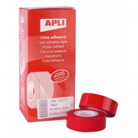 Apli Cinta Adhesiva Roja 19mm X 33m - Resistente Al Desgarro - Facil De ...