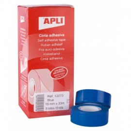 Apli Cinta Adhesiva Azul 19mm X 33m - Resistente Al Agua Y A La Intemper...