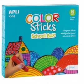 Apli Color Sticks Temperas Solidas - Caja De 96 Unidades De 10g - Colore...