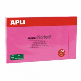 Apli Notas Adhesivas Funny 125x75mm - Bloc De 100 Hojas - Adhesivo De Ca...