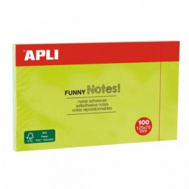 Apli Notas Adhesivas Funny 125x75mm - Bloc De 100 Hojas - Adhesivo De Ca...