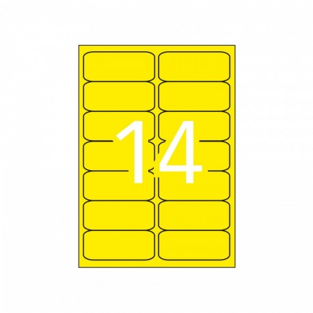 Apli Etiquetas Amarillo Fluorescente Permanentes 99.1 X 38.1mm 20 Hojas