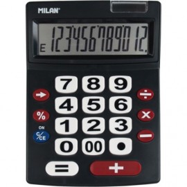 Milan Calculadora 12 Digitos Extra Grande - Teclas Grandes - Tecla Recti...